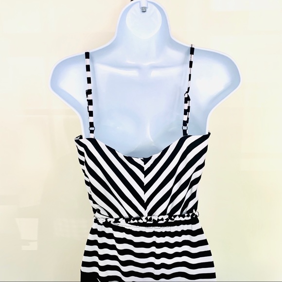 Bebe White and Black Striped Sundress - Picture 4 of 6